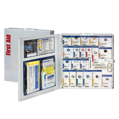 First Aid Only 50 Person Large Metal Smart Compliance First Aid Cabinet without Medications and with Custom Logo (Case of 10)