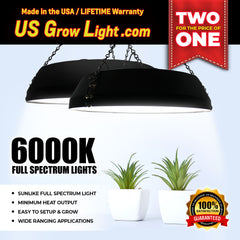 LED Grow Light 6000K Full Spectrum 2-Piece Set Dimmable Plant Growing Lamps