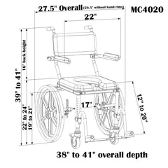 Nuprodx Multichair 4020/24 Roll-in Shower/Commode Chair