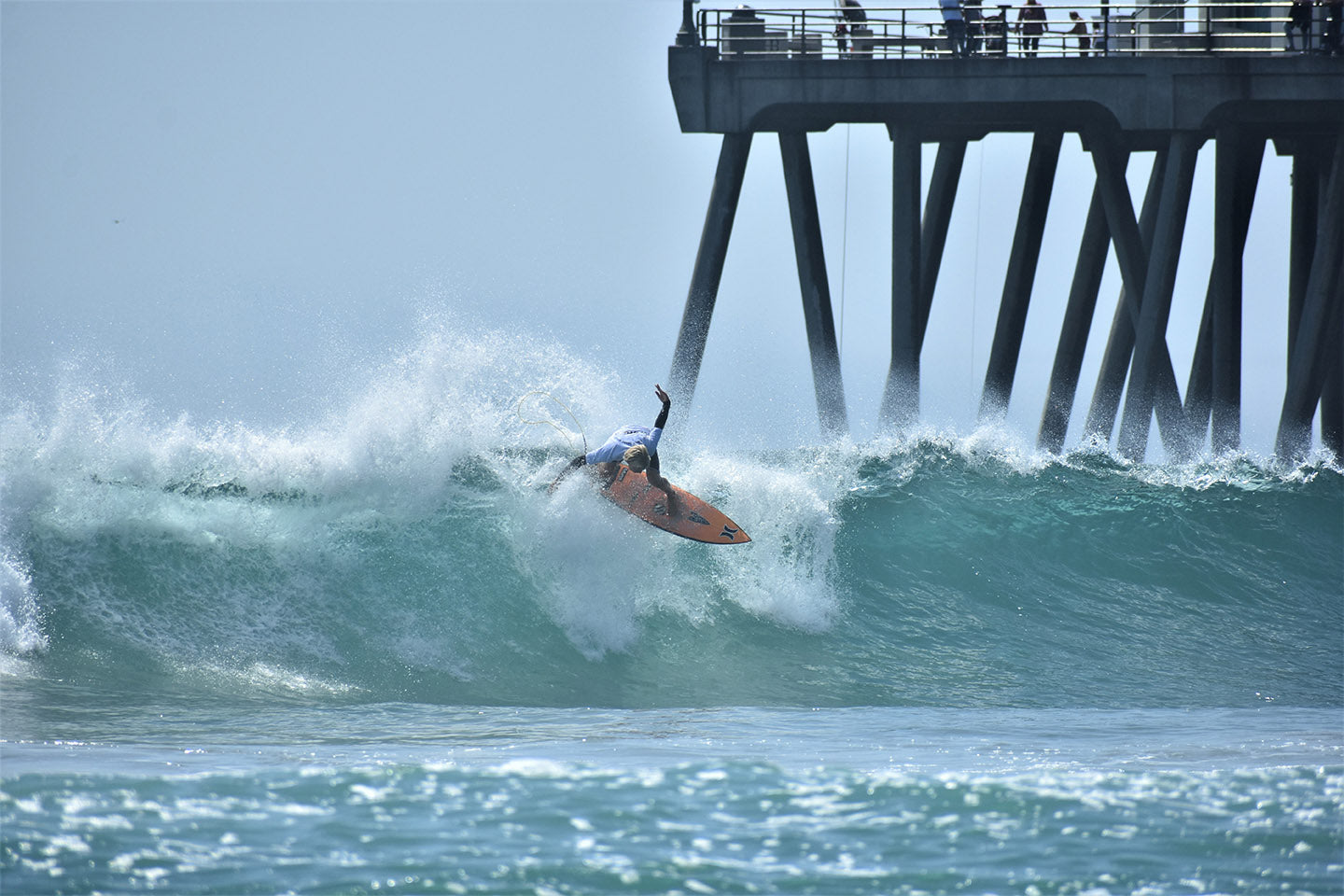 Tommy Mckeown floating towards huntington pier