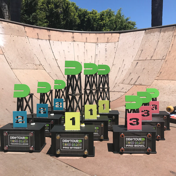 blunt steel trophy trophies dew tour award awards long beach skateboard skateboarding blunt steel ramp