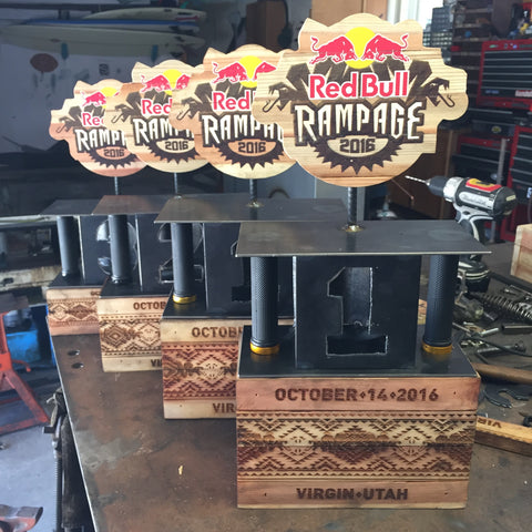 red bull rampage trophy trophies blunt steel