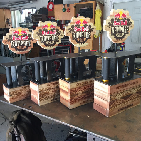 red bull rampage trophy trophies blunt steel