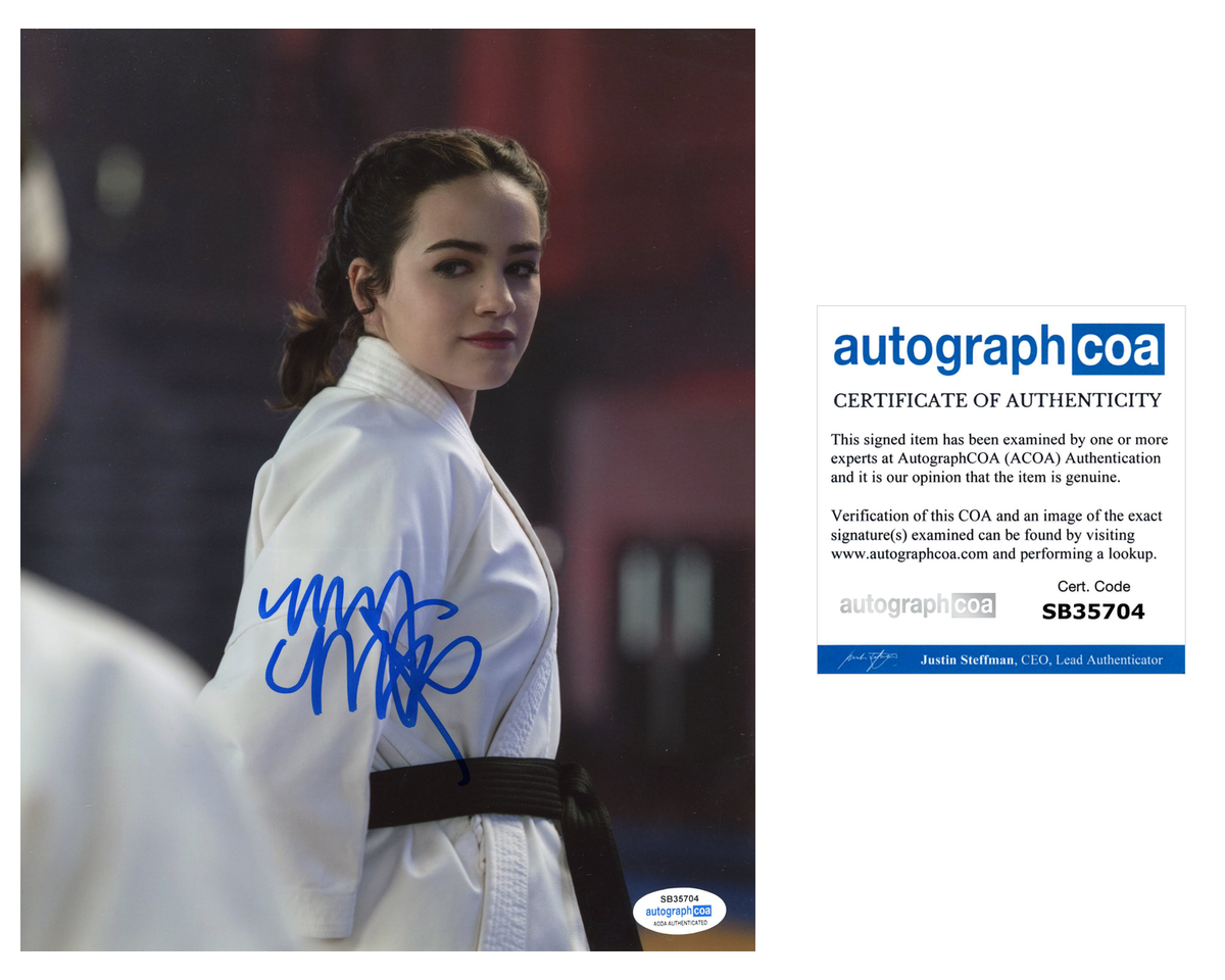 Mary Mouser Cobra Kai Signed Autograph 8x10 Photo Acoa Outlaw Hobbies Authentic Autographs