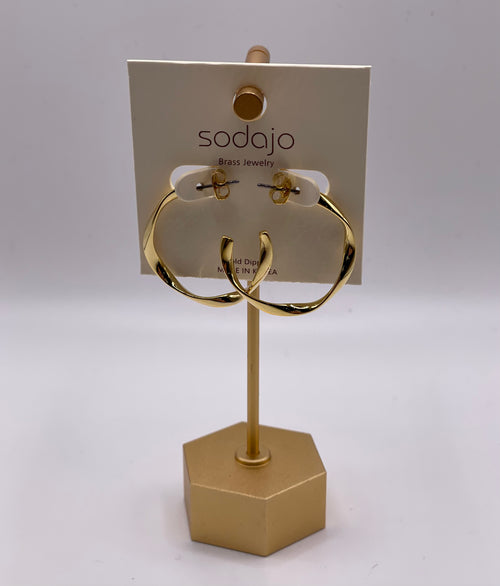 Twisted Gold Hoop Earrings