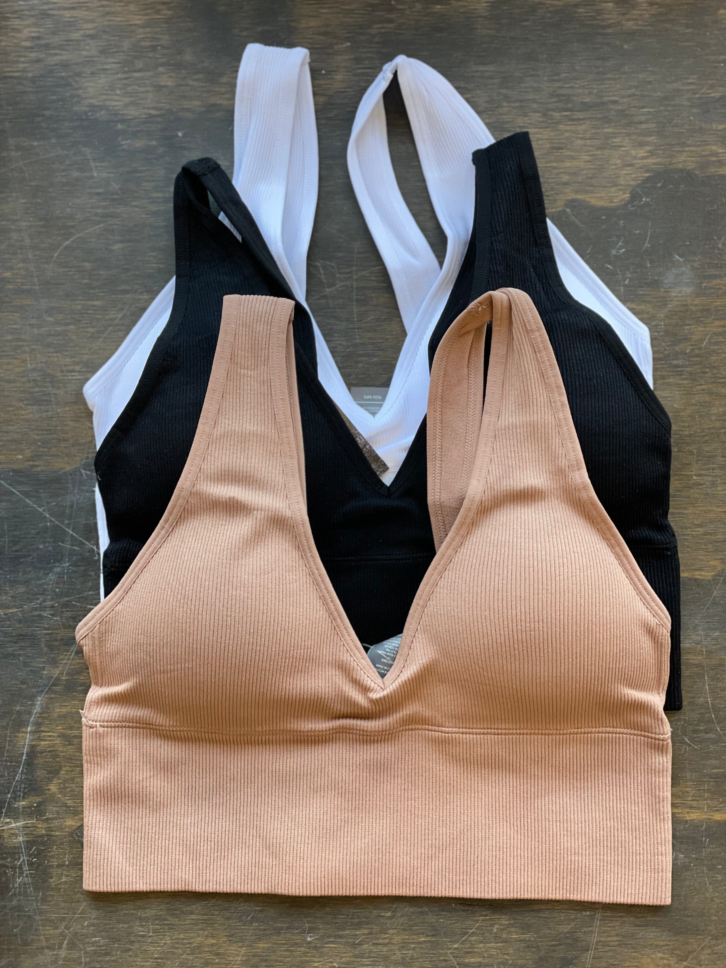 Corinne V-Neck Longline Padded Bralette- Multiple Options