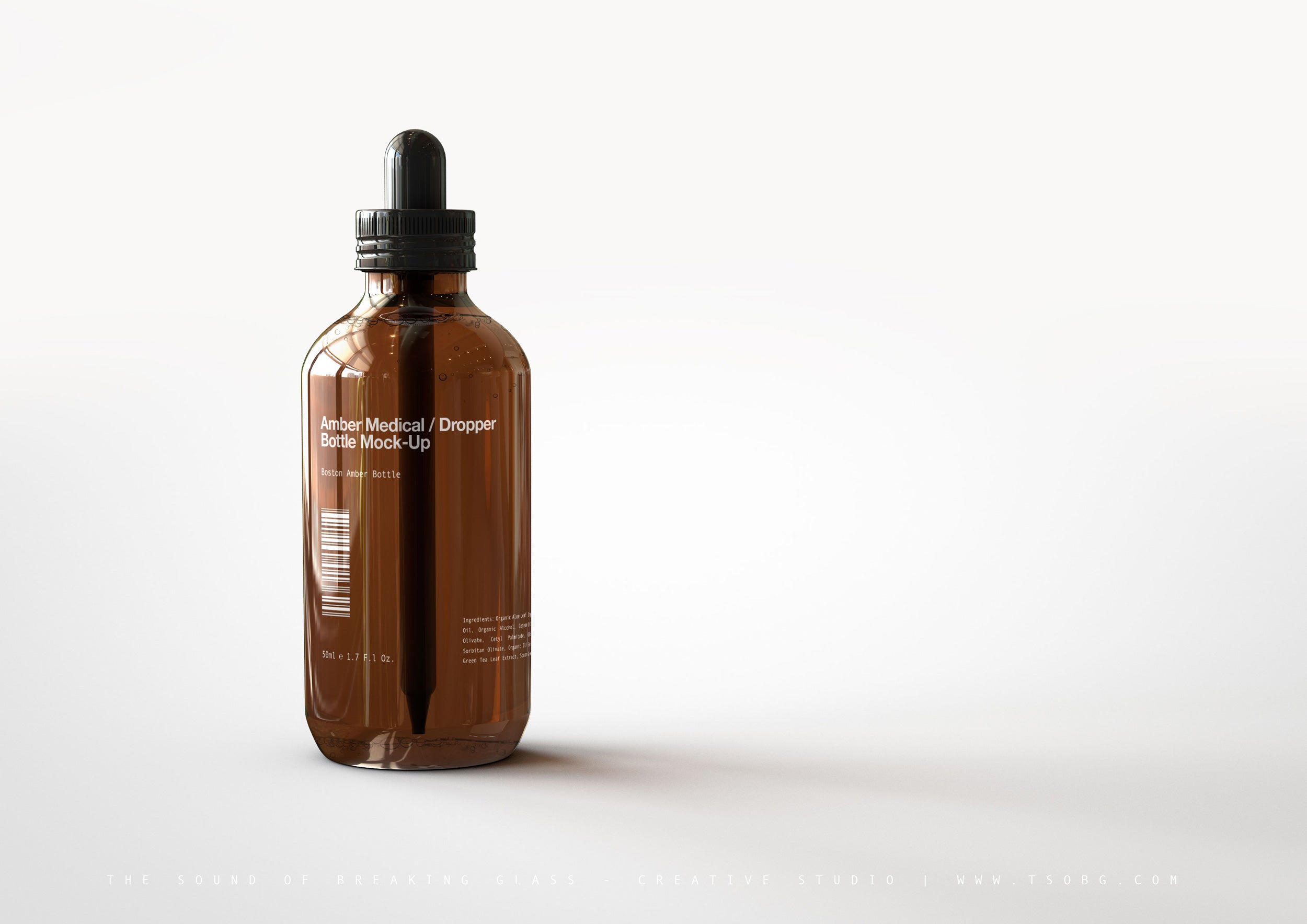 amber dropper bottle mock-up