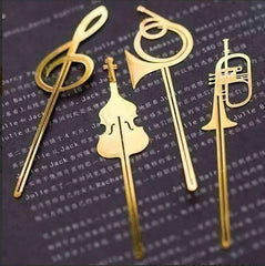 Musical Instrument Gold Bookmark