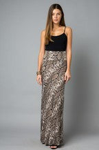 snakeskin maxi skirt