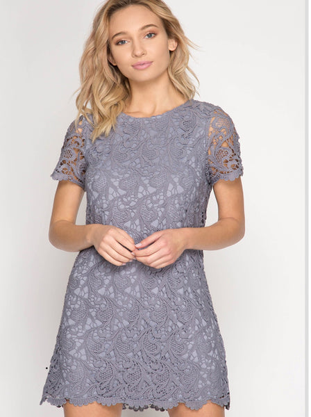 grey shift dress