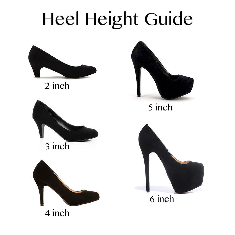 different inches of heels