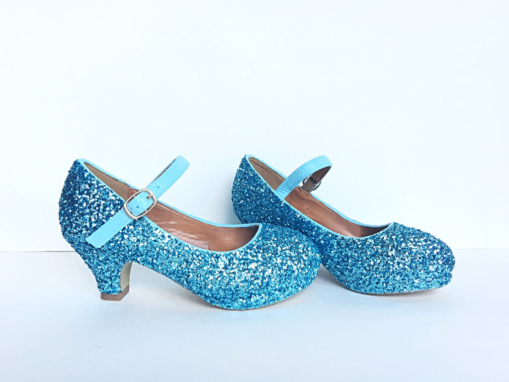light blue glitter heels
