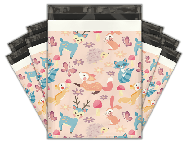 mailers poly shipping envelopes printed designer 10x13 woodland critters bags premium supply global pro