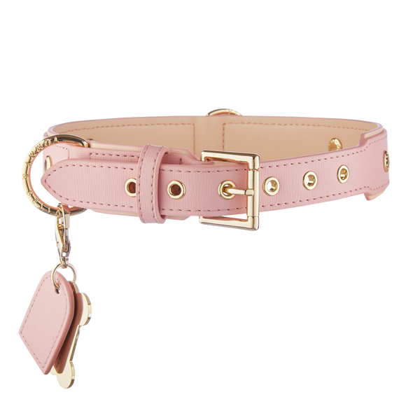 pink dog collar with bow