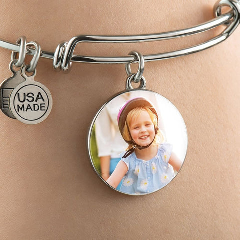 Personalize Circle Adjustable Bangle With Message Card ( Together Forever ) Gift For Daughter - MK Online Store 101