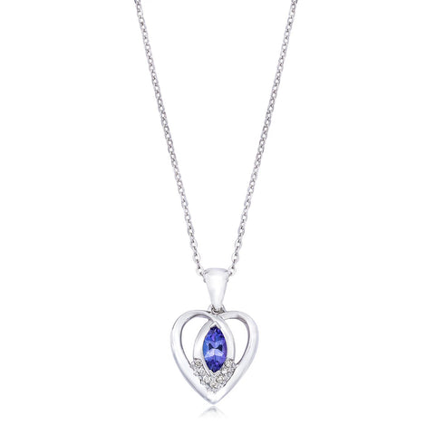 safi kilima tanzanite and diamond heart pendant