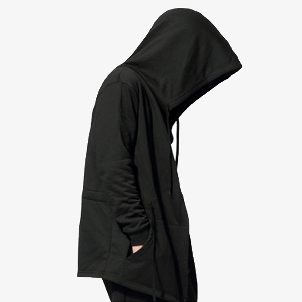 long hooded zipper sweatshirt