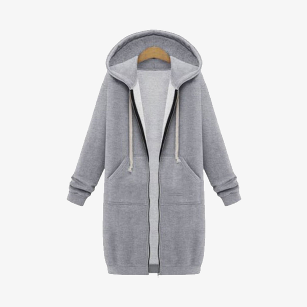 womens long zip hoodie