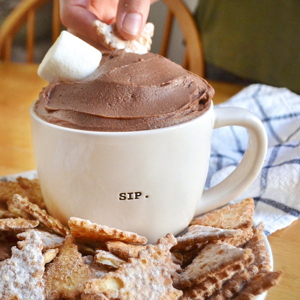 Hot Chocolate Cannoli Dip with Original Cannoli Chips