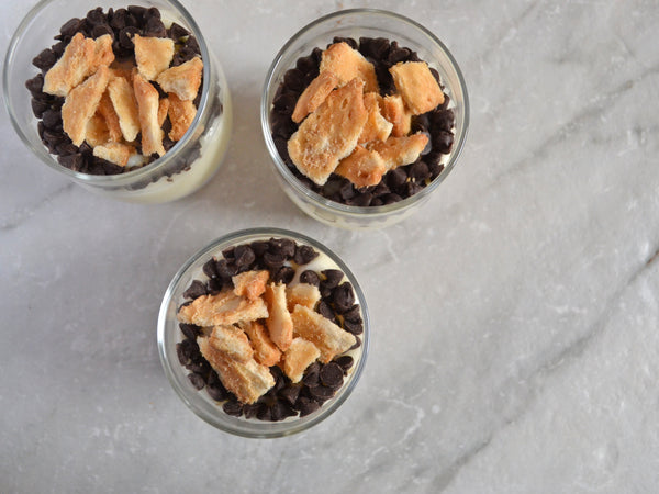 Golden Cannoli Parfait cups, easy cannoli dessert ideas, cannoli cream cannoli shells cannoli chips, Boston cannoli