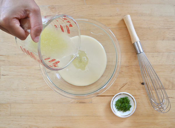 Combine lime juice with sweetened condensed milk and lime zest