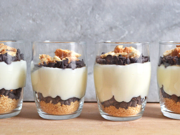 Cannoli parfaits from Golden Cannoli, wholesale cannoli shells, cannoli chips and cannoli filling for sale