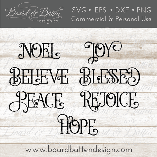 Christmas Words SVG Set 1 – Board & Batten Design Co.