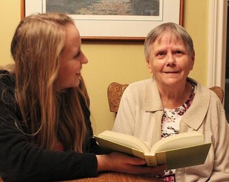 reading with dementia grandma