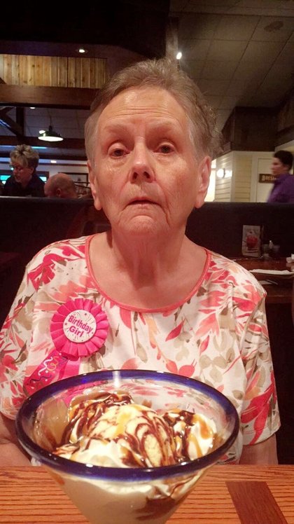 elderly woman with dementia on birthday