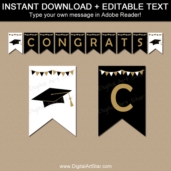 Graduation Banner Editable Template