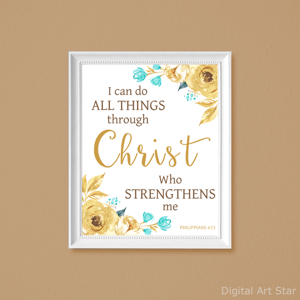 Printable Scripture Wall Art Philippians 4 13