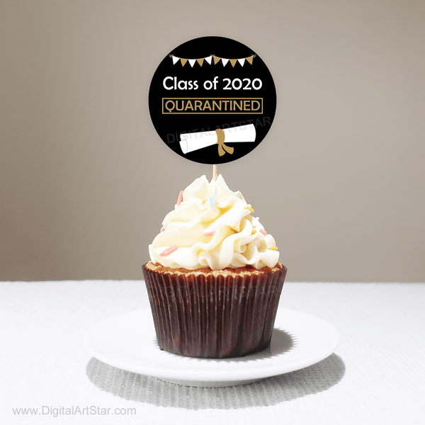 Class of 2020 Quarantined Graduation Cupcake Toppers