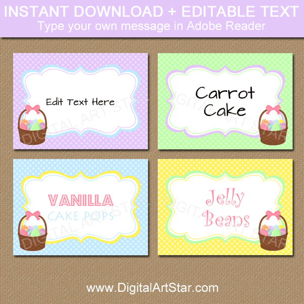 Printable Easter Food Labels