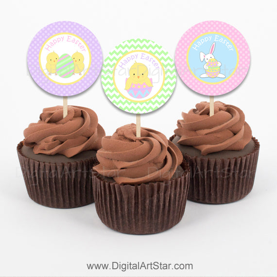 Happy Easter Cupcake Toppers Printable