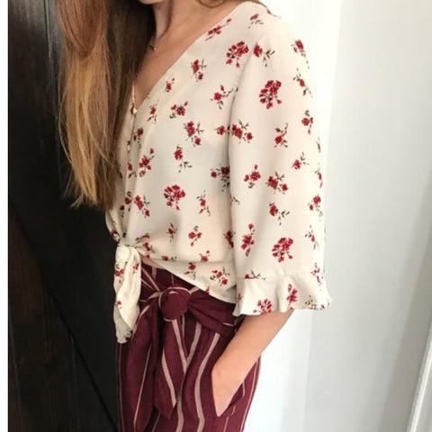 Palazzo Pant and Floral Flare Top - Moon River