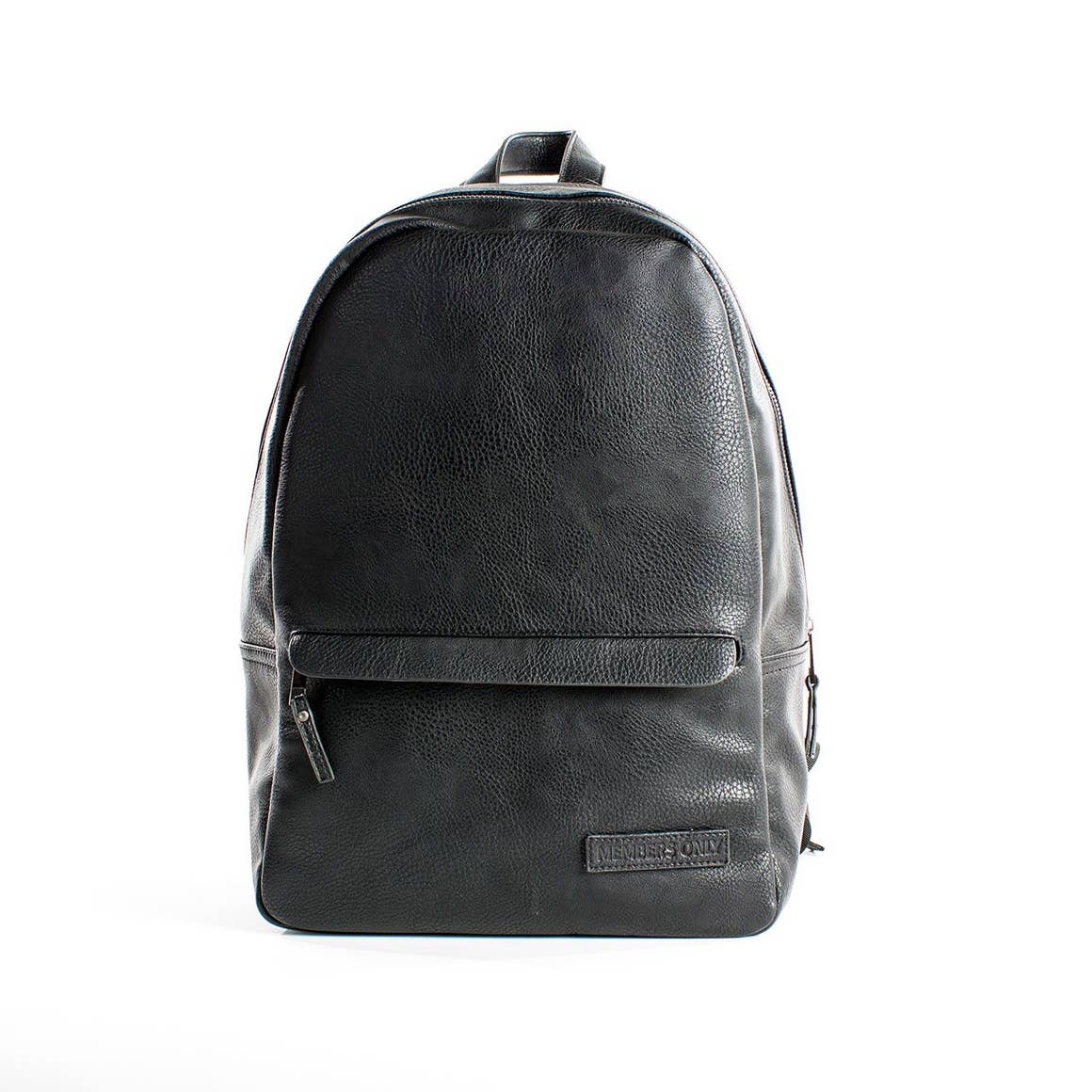 black pebbled leather backpack