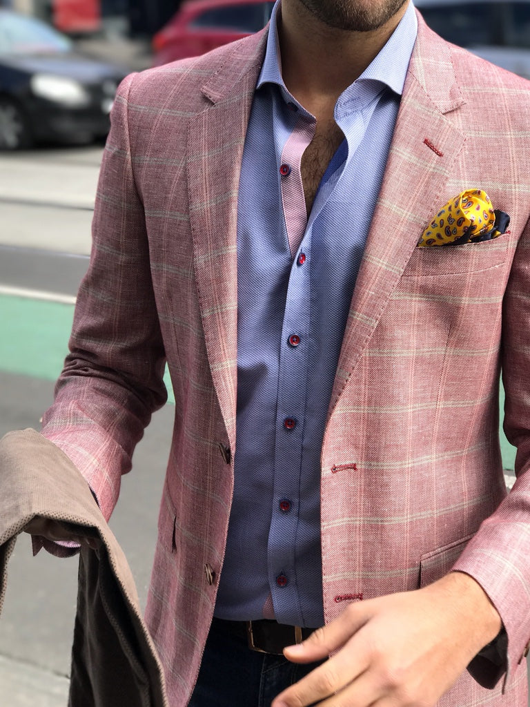 Check Linen Sport Coat | Men's Jackets Melbourne