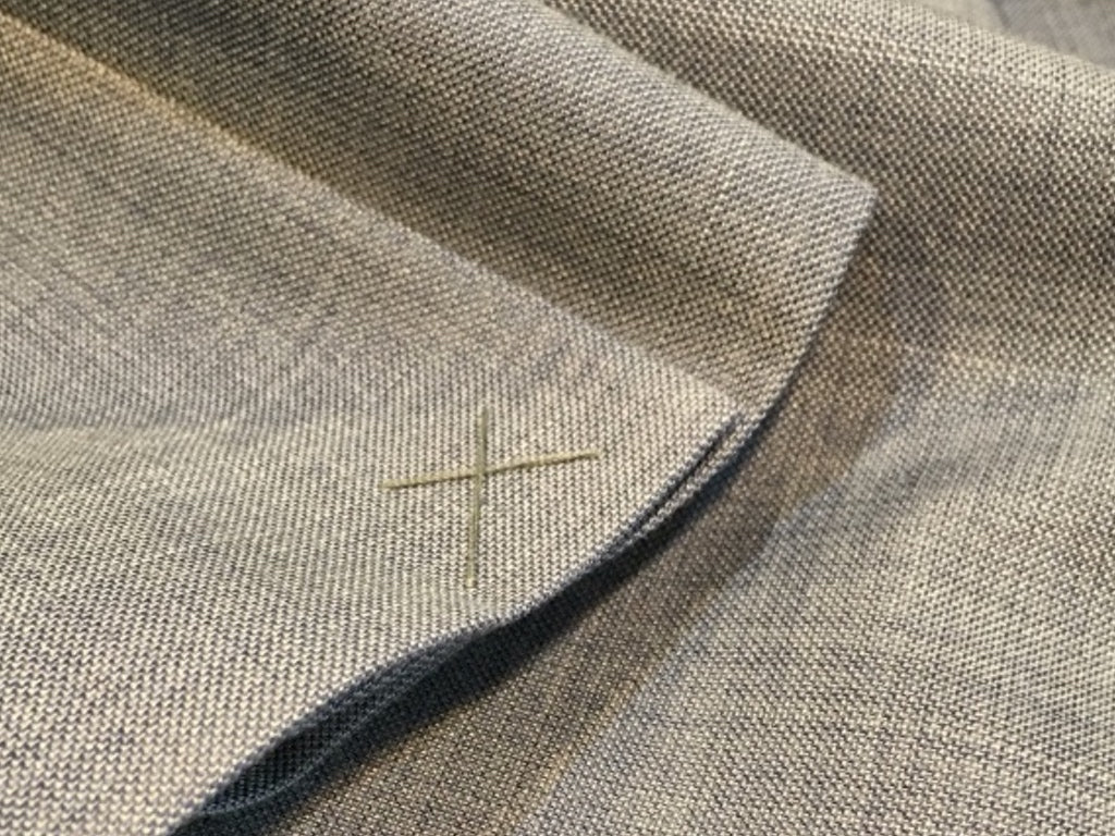 Basting Stitches keep the vent attached to suit jacket to avoid creases
