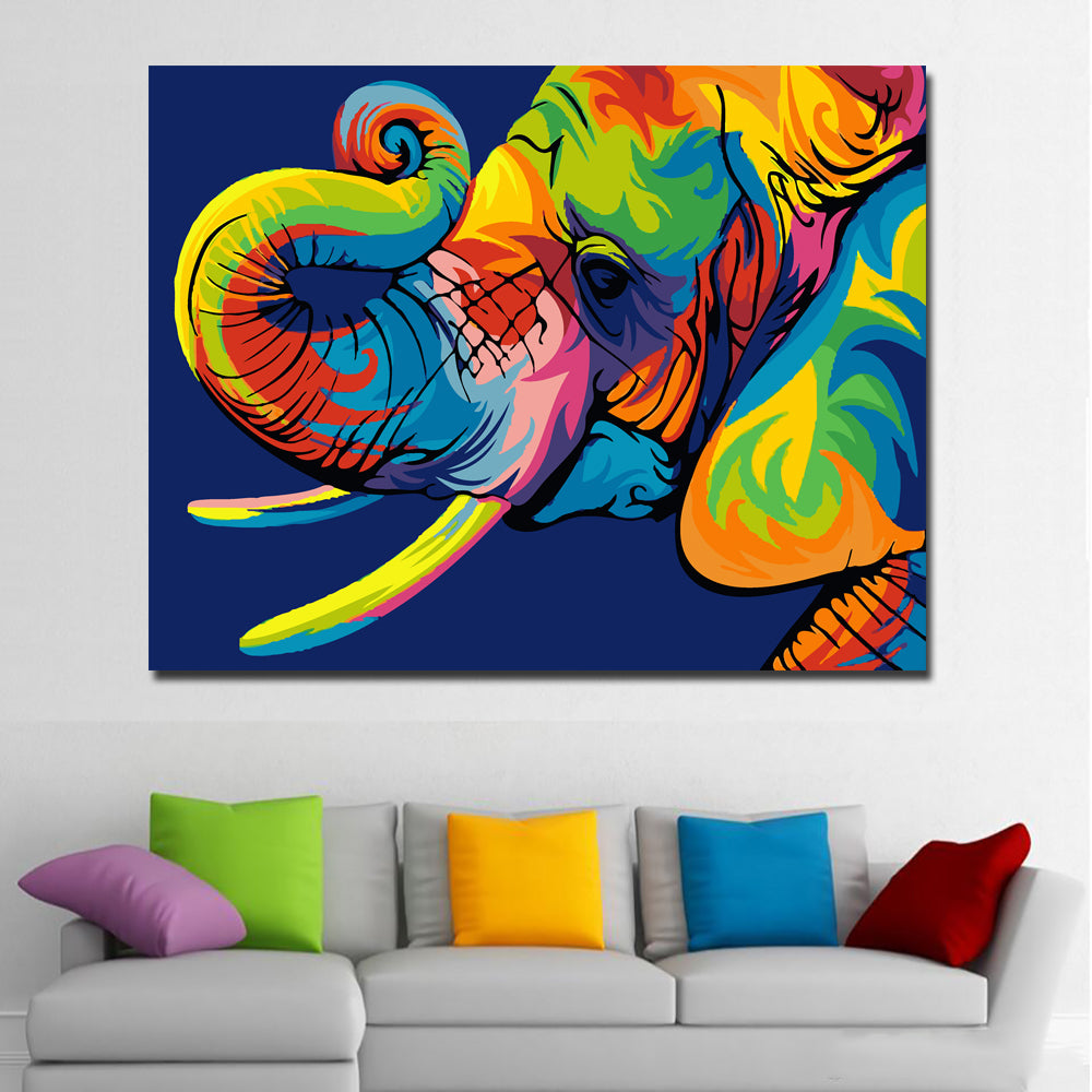 Canvas Painting Animal Colorful Elephant Wall Art Painting Canvas Prin Discount Canvas Print