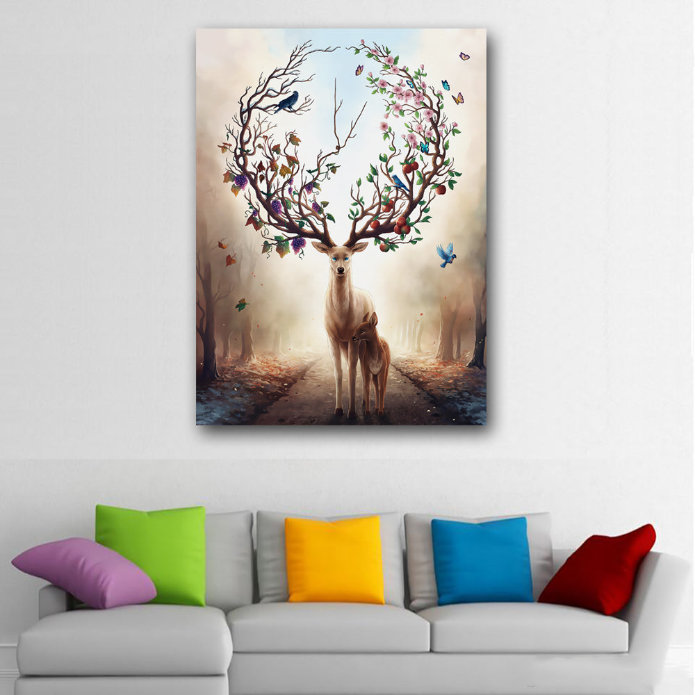 Nordic Elk Deer Series Living Room Decor Art Print Posters Animal Fami Discount Canvas Print