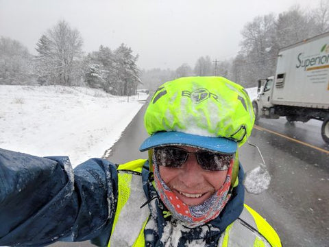 BTR Helmet Cover in the snow