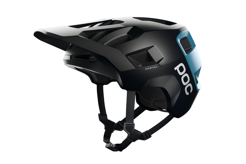 POC Kortal Bike Helmet Uranium Black/Basalt Blue Matt drive side