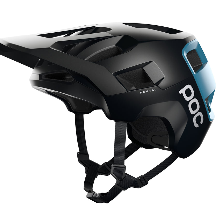 POC Kortal Bike Helmet Uranium Black/Basalt Blue Matt drive side