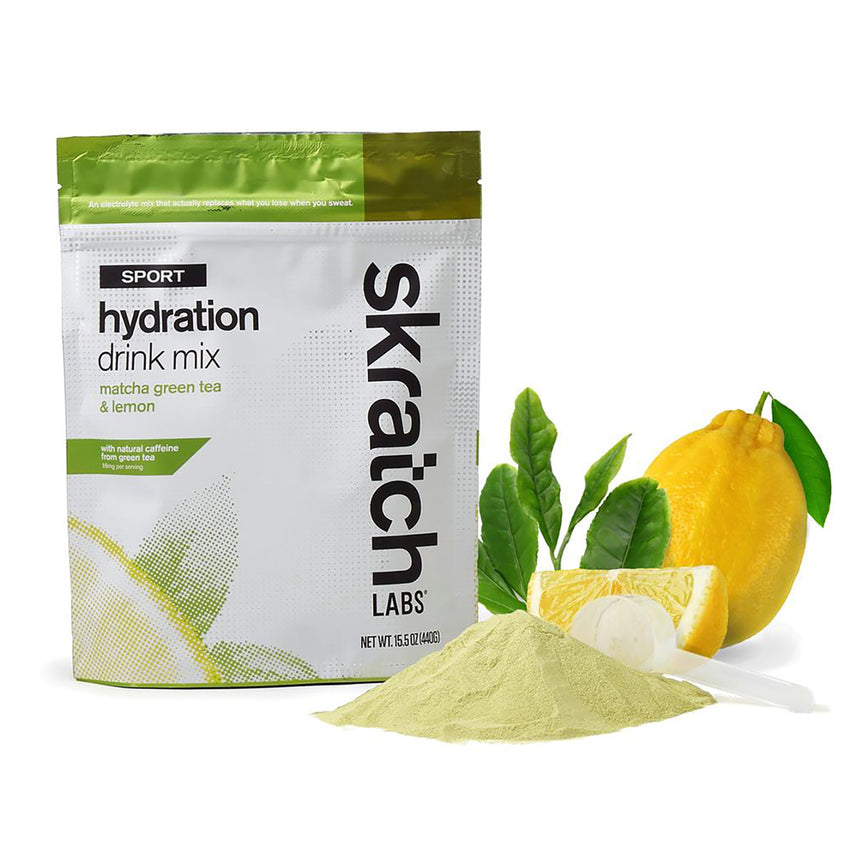 Skratch Labs Sport Hydration Drink Mix Matcha Green Tea & Lemon 20-Serving Bag drive side
