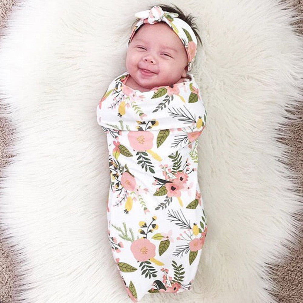 matching swaddle and headband