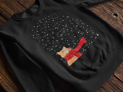 Tabby Snow Cat Ugly Christmas Sweatshirt