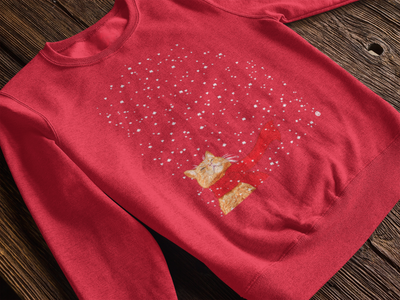 Tabby Snow Cat Ugly Christmas Sweatshirt