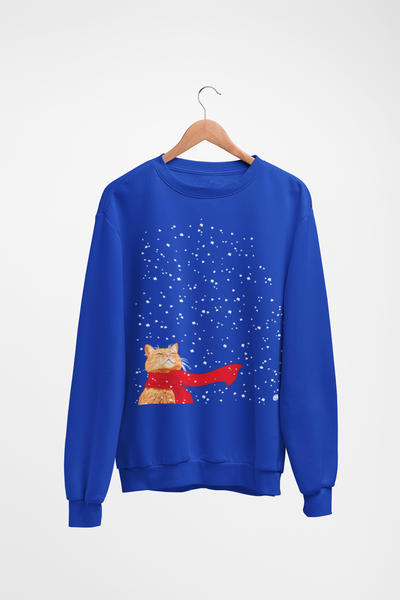 Tabby Snow Cat Ugly Christmas Sweatshirt