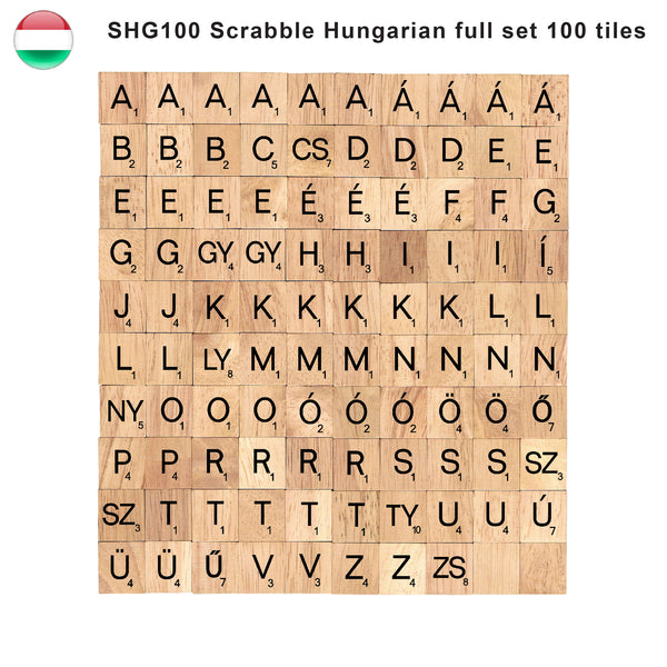Hungarian Language Wooden Letters Tiles Complete Set Of 100 Pcs Bsiribiz