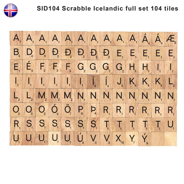 Icelandic Language Wooden Letters Tiles Complete Set Of 104 Pcs Bsiribiz